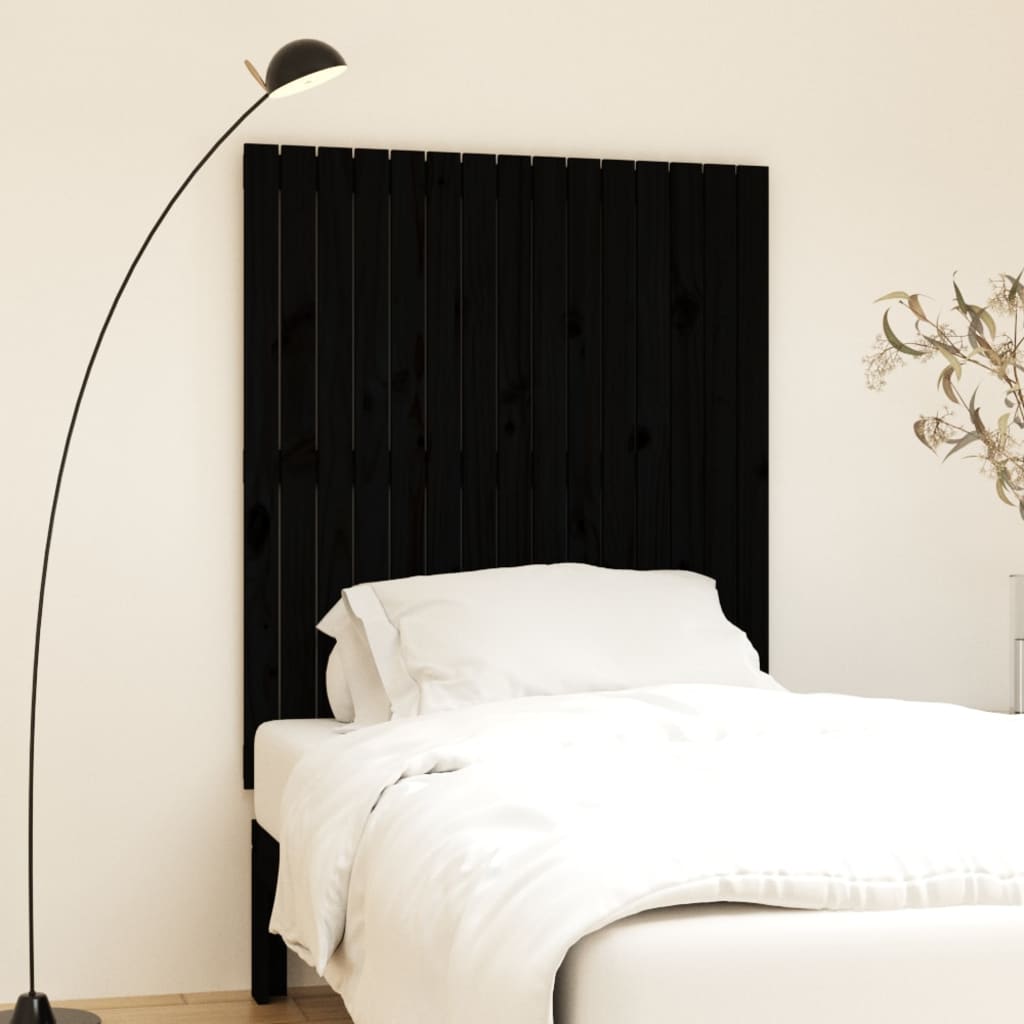 Tête de lit murale Noir 95,5x3x110 cm Bois massif de pin - XIOS
