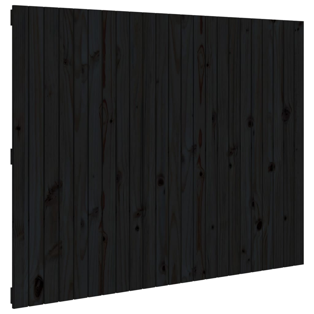 Tête de lit murale Noir 146,5x3x110 cm Bois massif de pin - XIOS