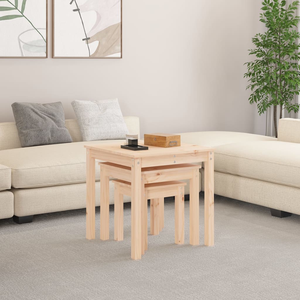 Tables gigognes 3 pcs Bois de pin massif - XIOS