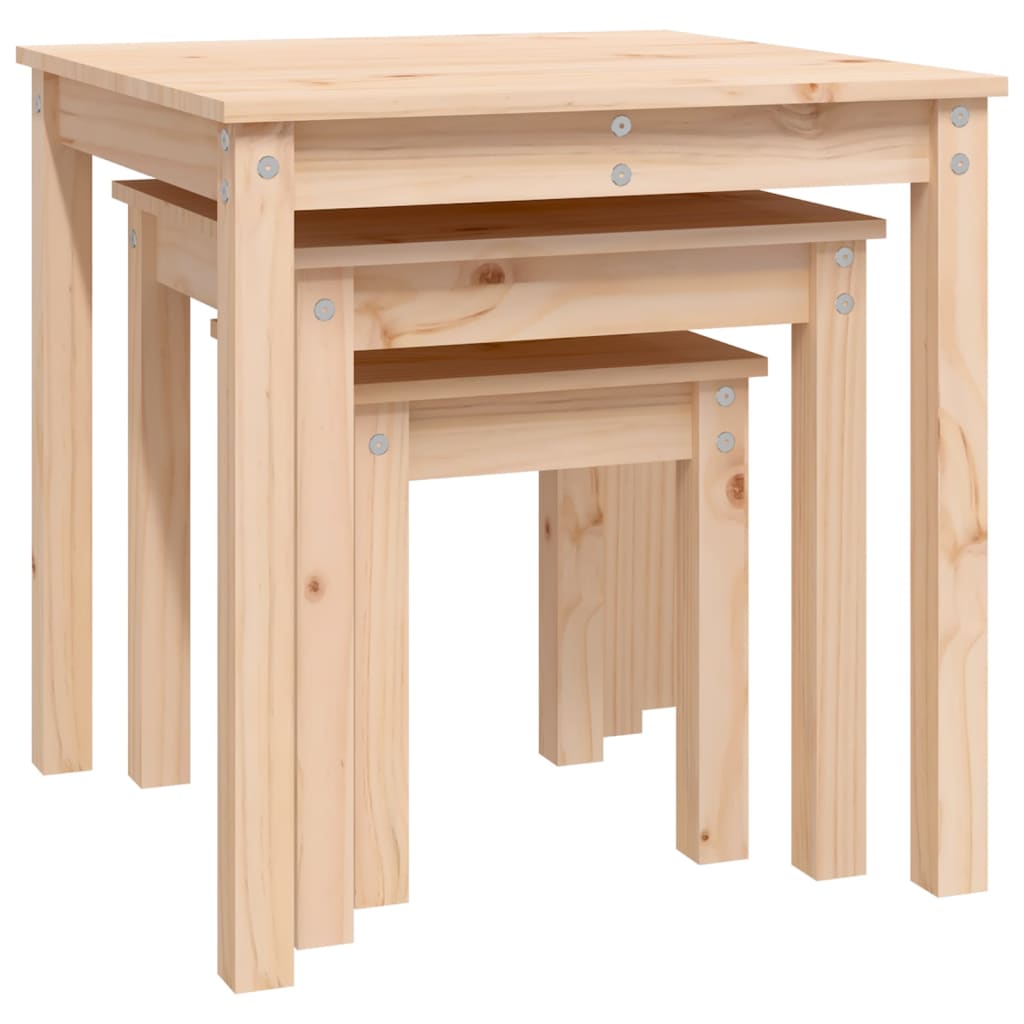 Tables gigognes 3 pcs Bois de pin massif - XIOS