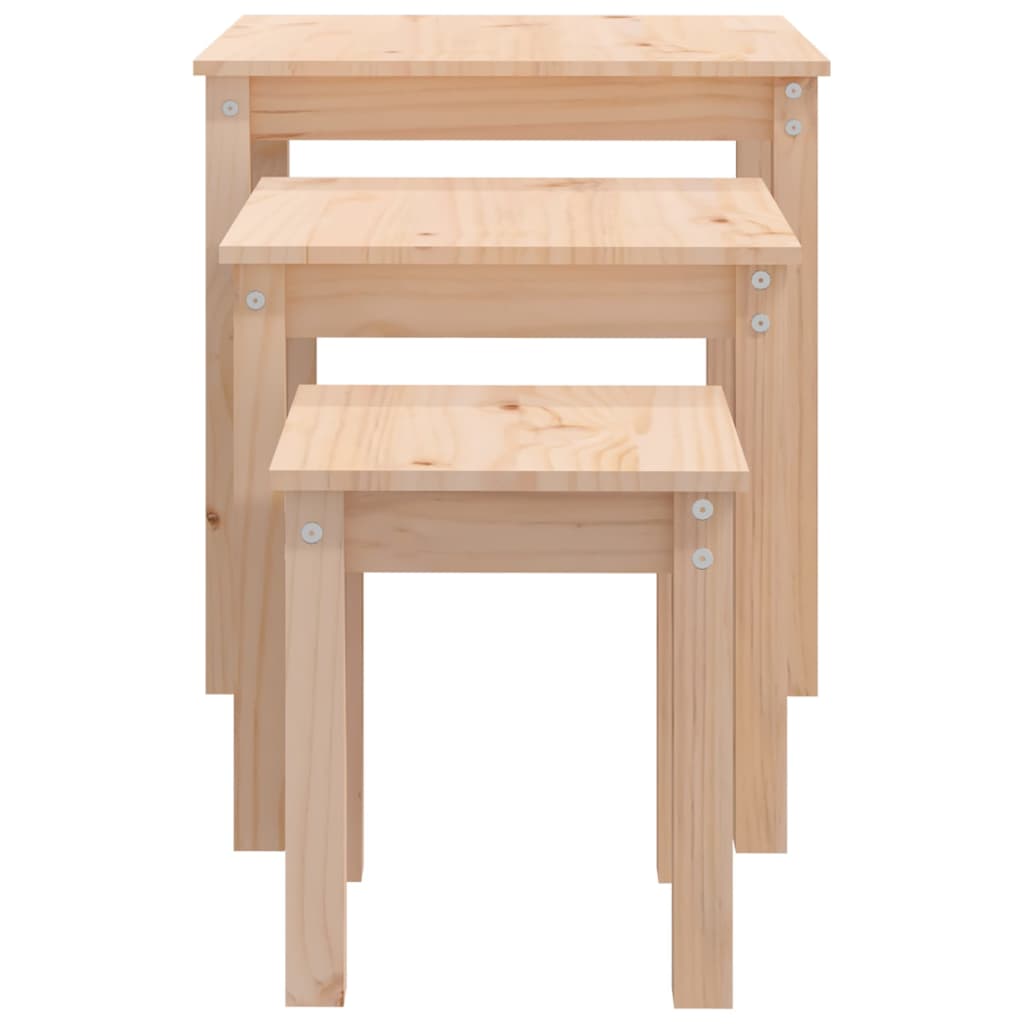 Tables gigognes 3 pcs Bois de pin massif - XIOS