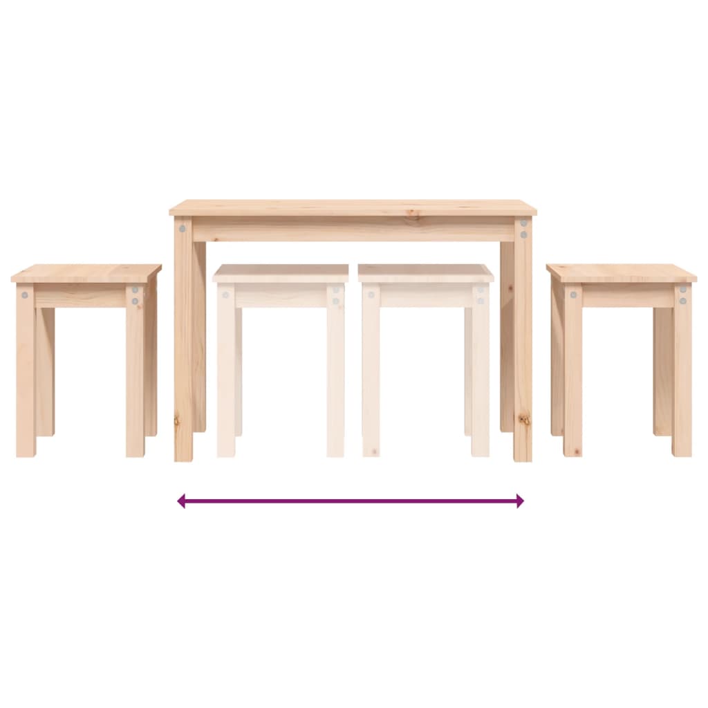 Tables gigognes 3 pcs Bois de pin massif - XIOS