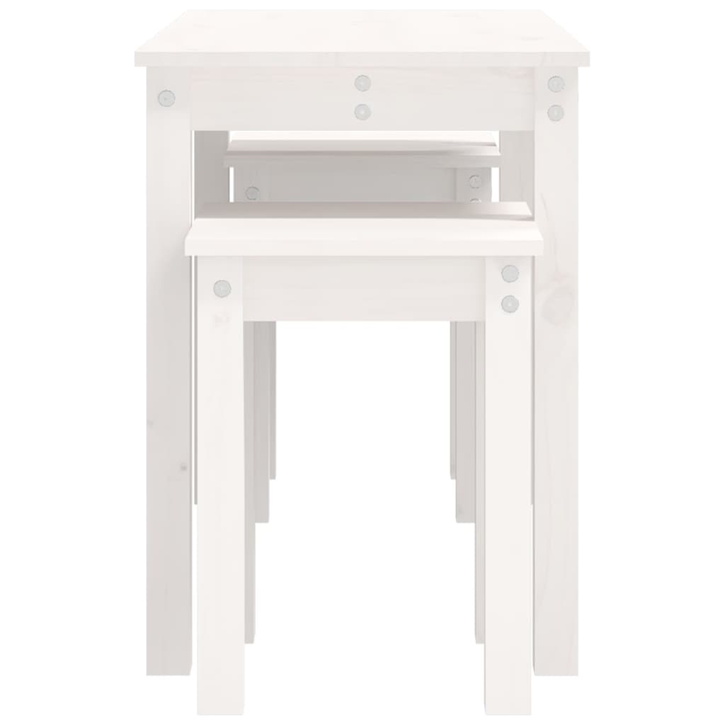 Tables gigognes 3 pcs Blanc Bois de pin massif - XIOS