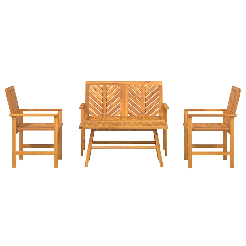 Ensemble de salon de jardin 4 pcs Marron Bois d'Acacia Massif