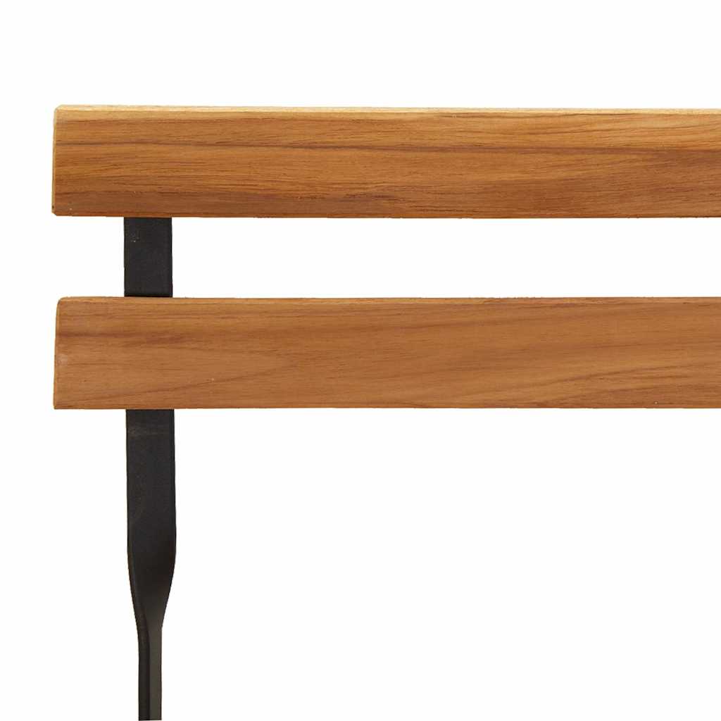 Ensemble de bistro pliable 3 pcs Bois de teck massif et acier