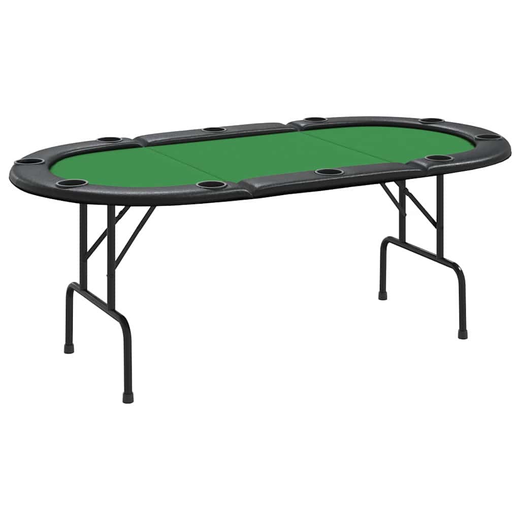 Table de poker pliable 10 joueurs Vert 207x106x76 cm