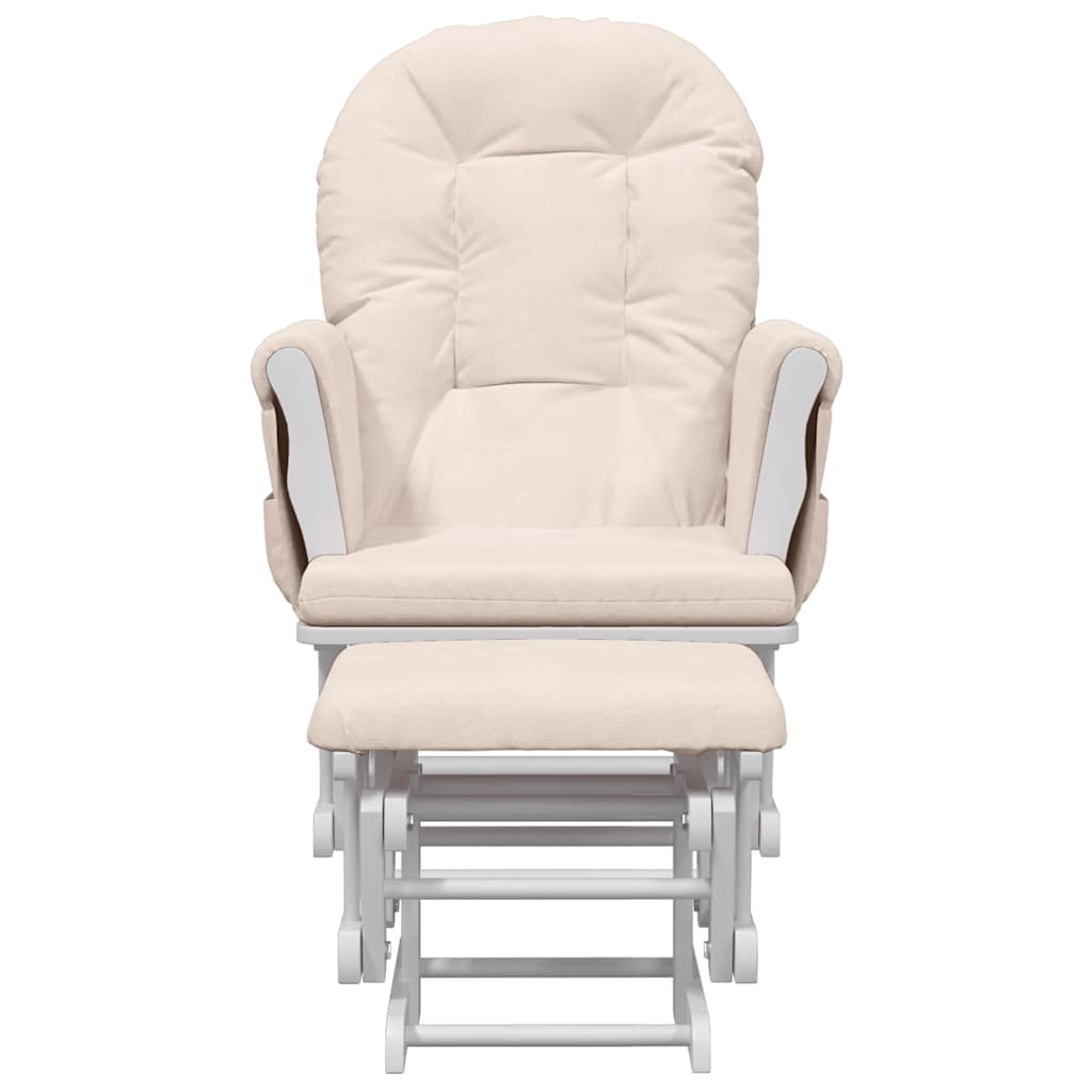 Chaise berçante avec repose-pied Rose clair Tissu - XIOS