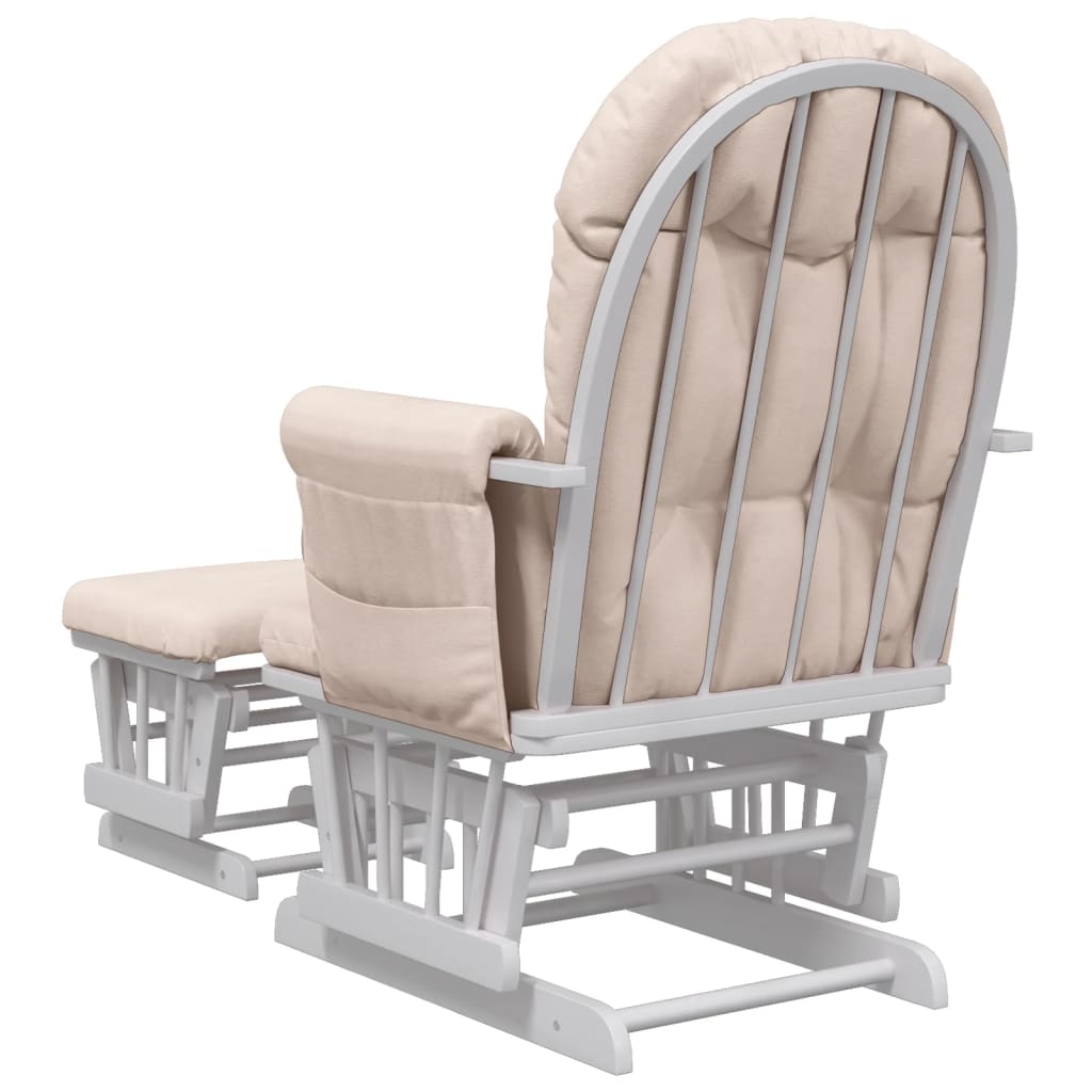 Chaise berçante avec repose-pied Rose clair Tissu - XIOS