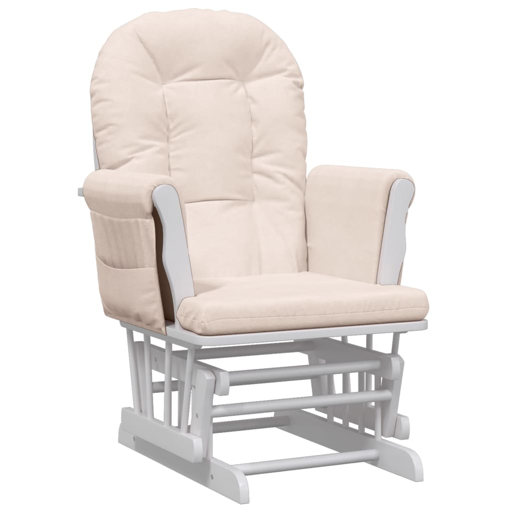 Chaise berçante avec repose-pied Rose clair Tissu - XIOS