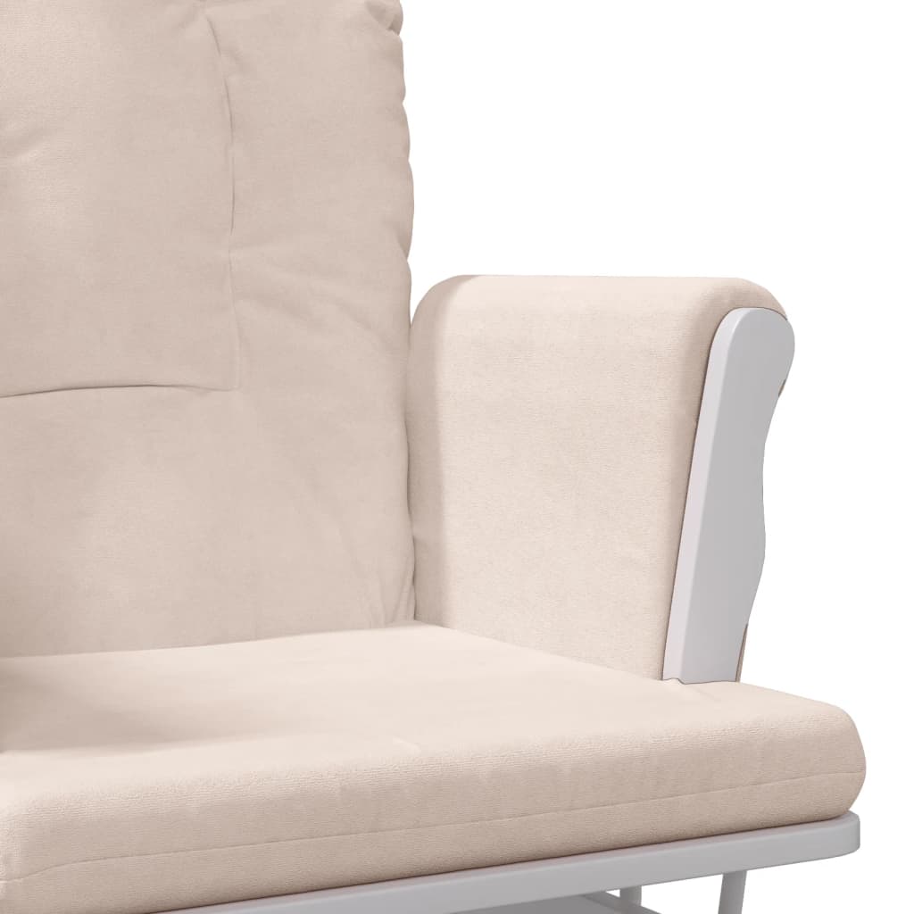 Chaise berçante avec repose-pied Rose clair Tissu - XIOS