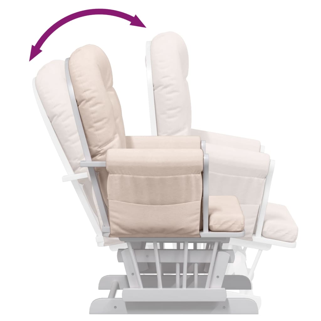 Chaise berçante avec repose-pied Rose clair Tissu - XIOS