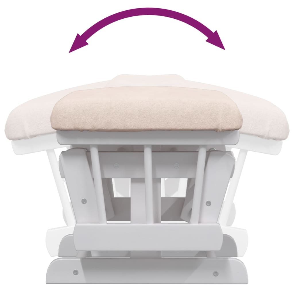 Chaise berçante avec repose-pied Rose clair Tissu - XIOS