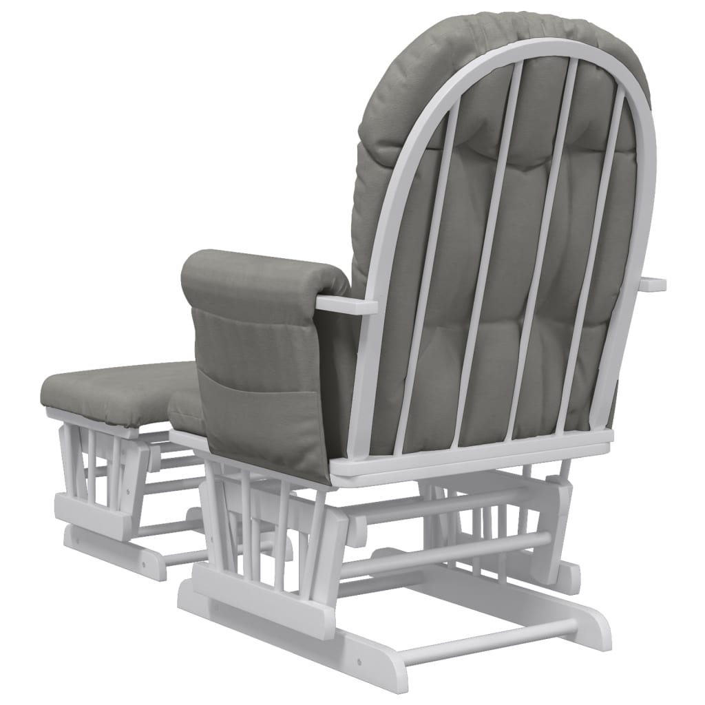 Chaise berçante avec repose-pied Gris clair Tissu - XIOS