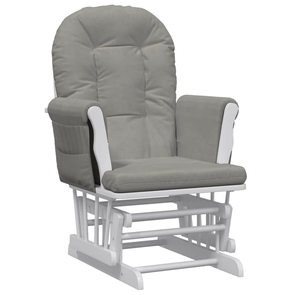 Chaise berçante avec repose-pied Gris clair Tissu - XIOS