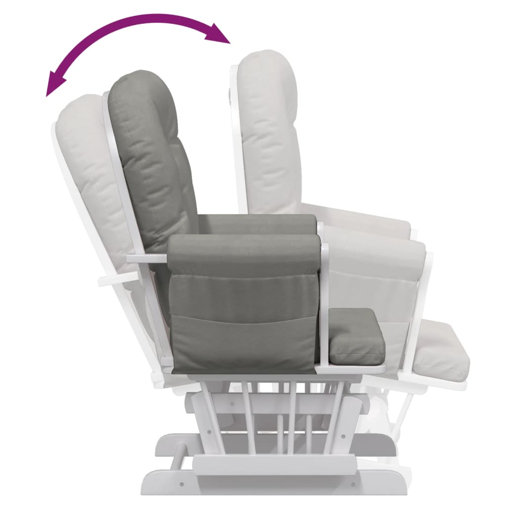 Chaise berçante avec repose-pied Gris clair Tissu - XIOS