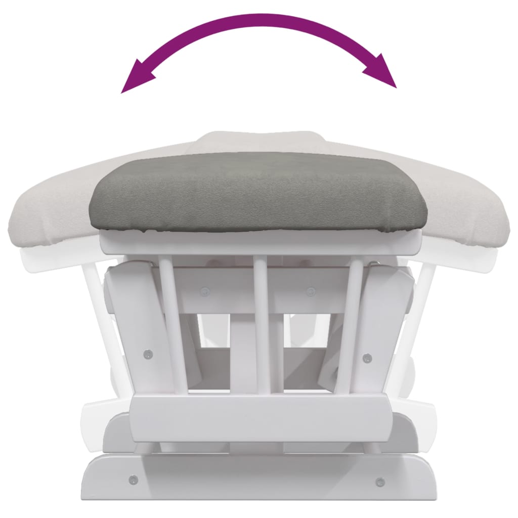 Chaise berçante avec repose-pied Gris clair Tissu - XIOS