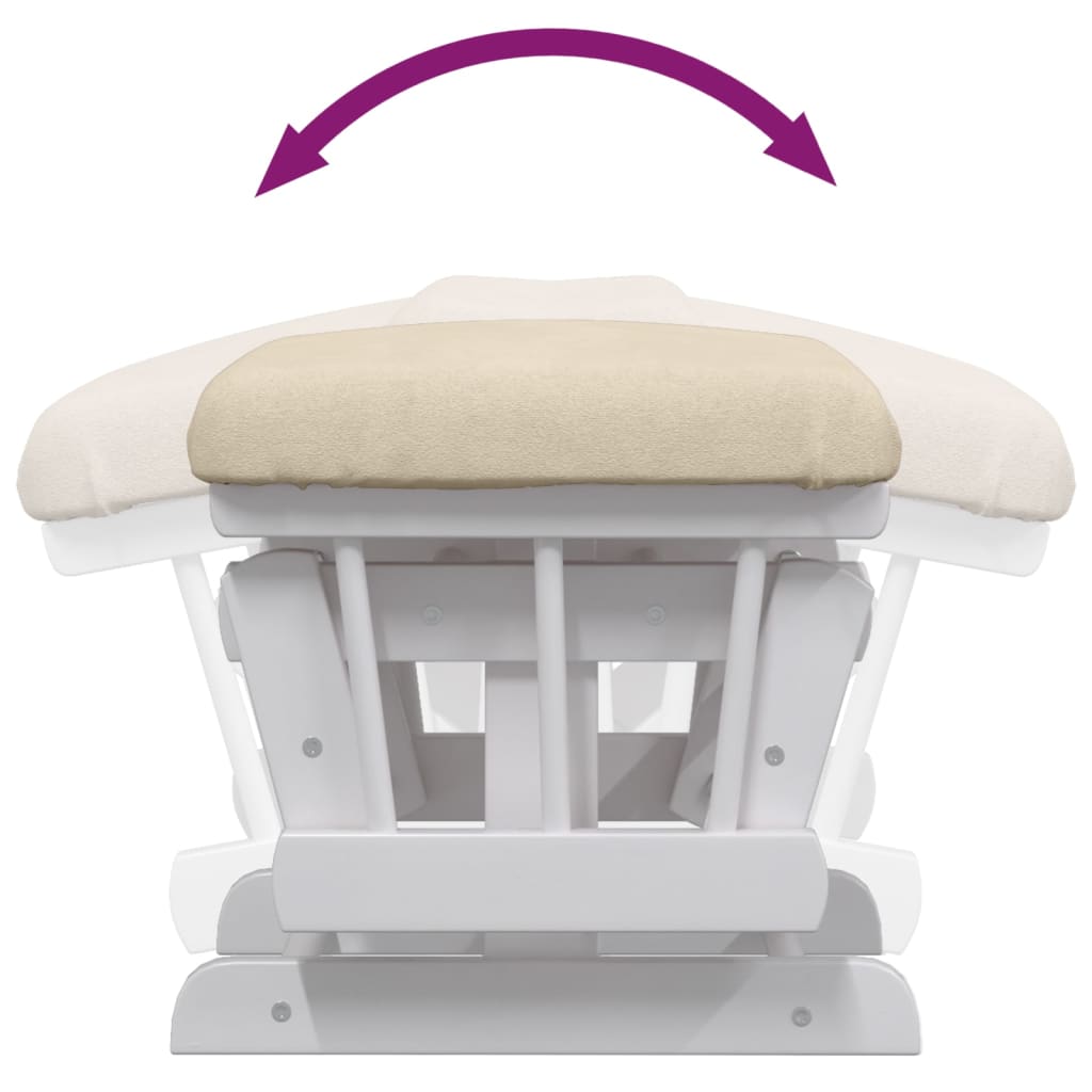 Chaise berçante avec repose-pied Blanc crème Tissu - XIOS