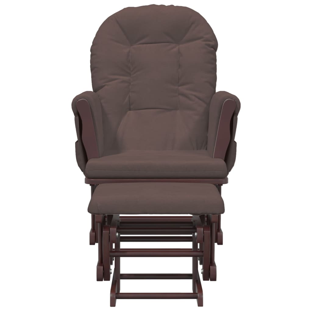 Chaise berçante avec repose-pied Marron Tissu - XIOS