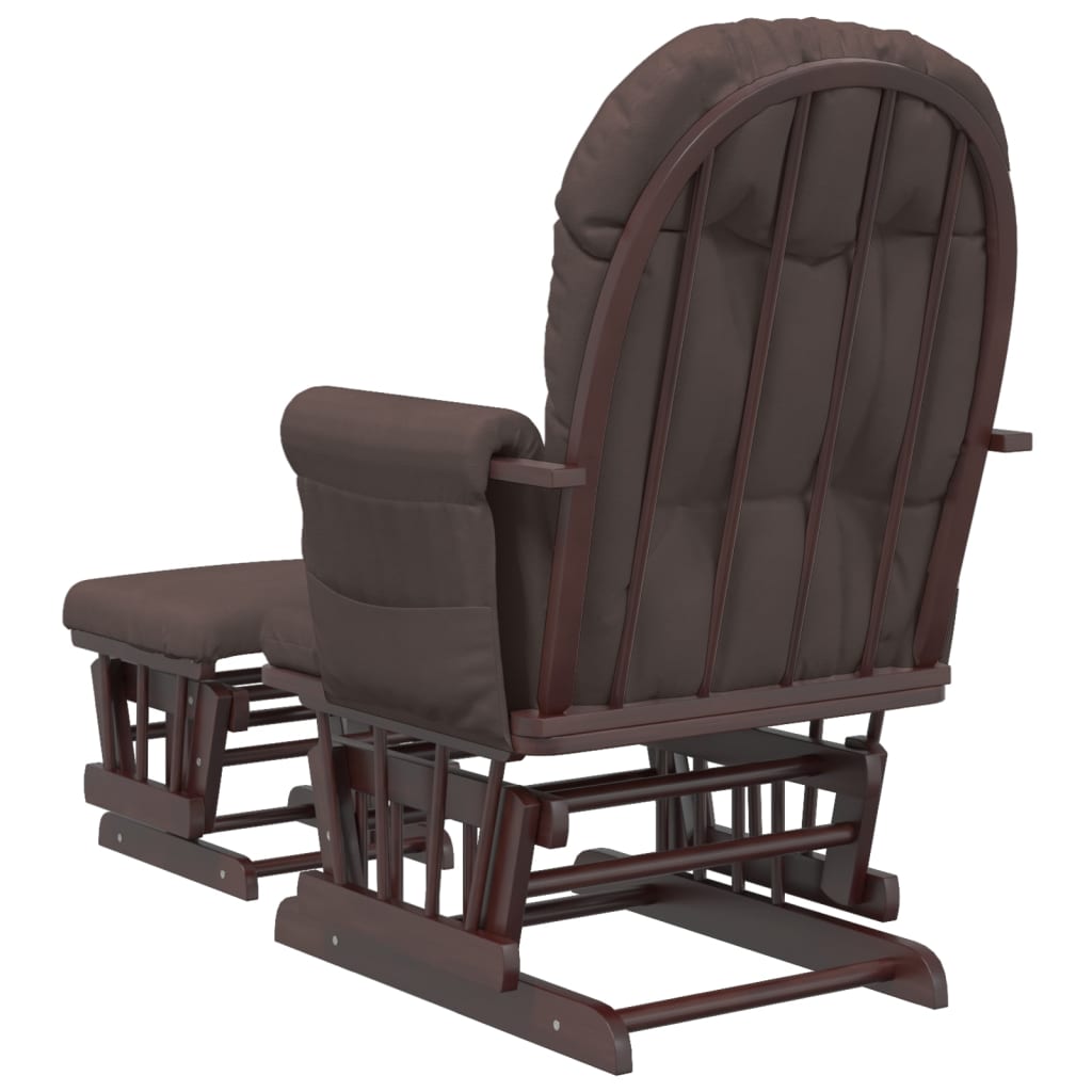 Chaise berçante avec repose-pied Marron Tissu - XIOS