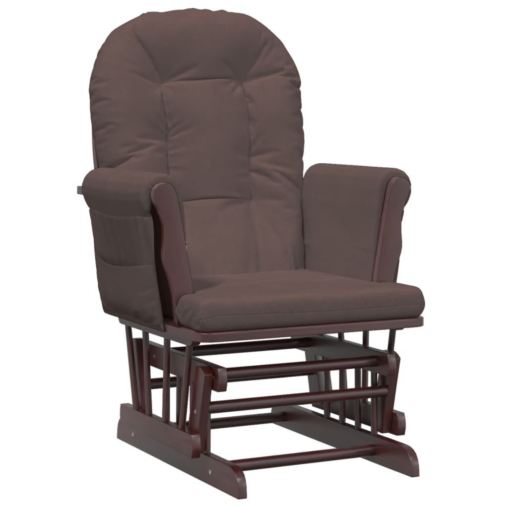 Chaise berçante avec repose-pied Marron Tissu - XIOS