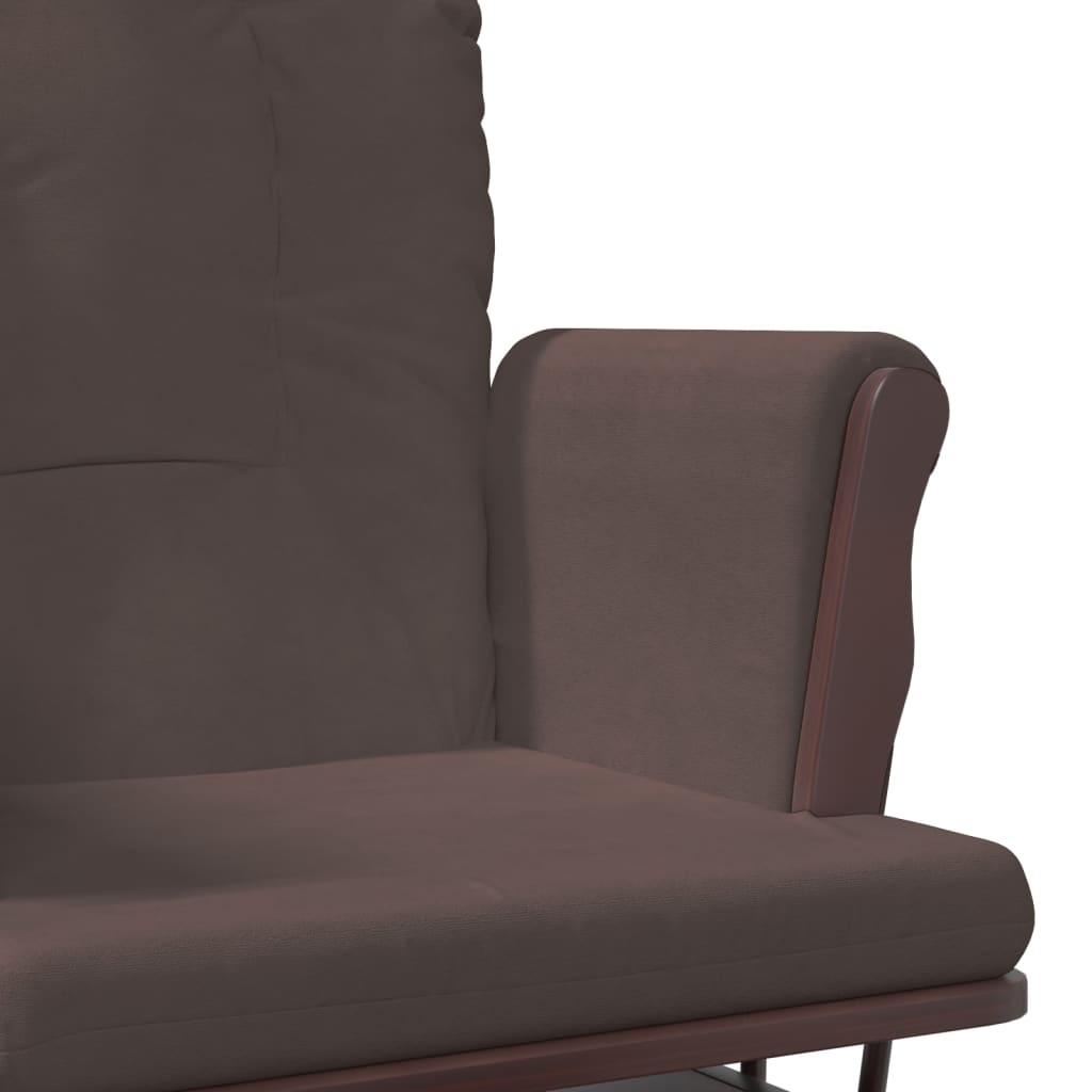 Chaise berçante avec repose-pied Marron Tissu - XIOS