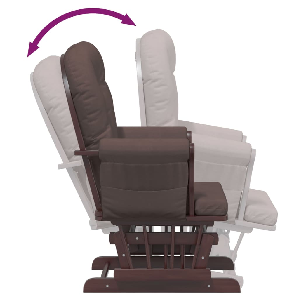 Chaise berçante avec repose-pied Marron Tissu - XIOS