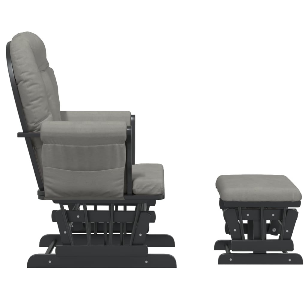 Chaise berçante avec repose-pied Gris clair Tissu - XIOS