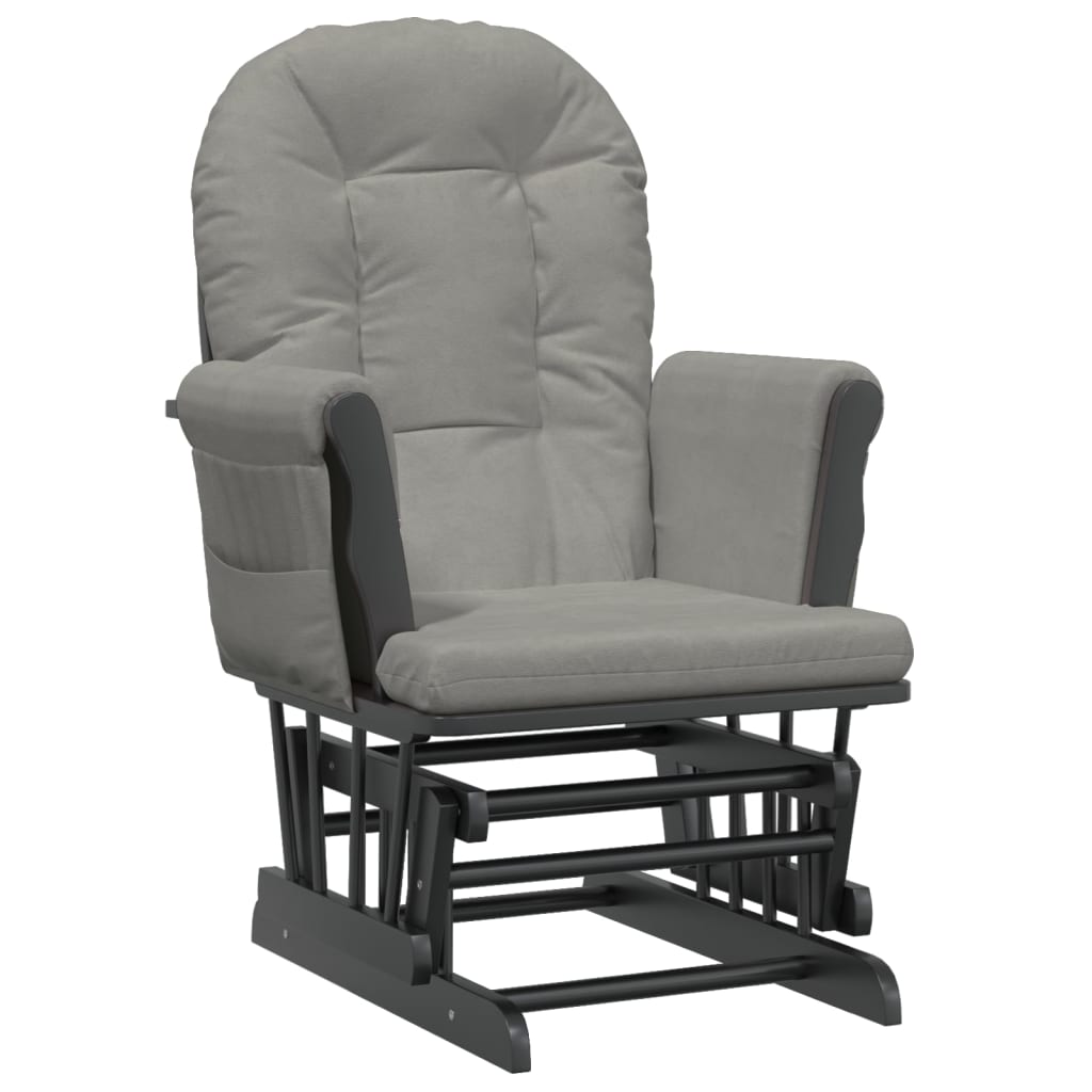 Chaise berçante avec repose-pied Gris clair Tissu - XIOS