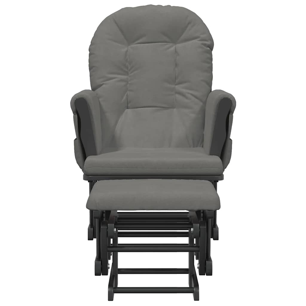Chaise berçante avec repose-pied Gris foncé Tissu - XIOS