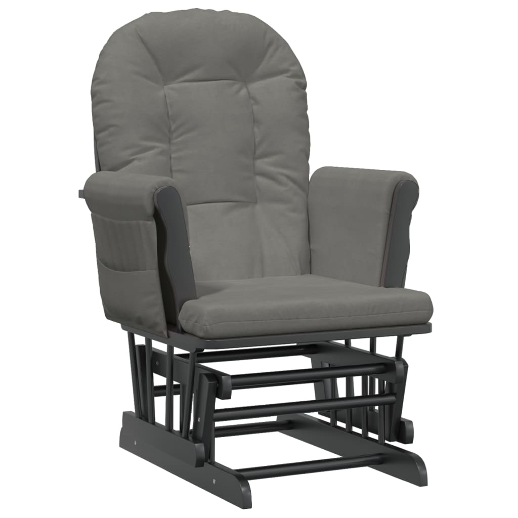 Chaise berçante avec repose-pied Gris foncé Tissu - XIOS