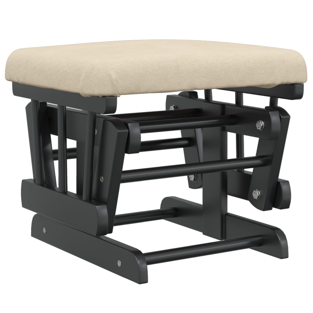 Chaise berçante avec repose-pied Blanc crème Tissu - XIOS