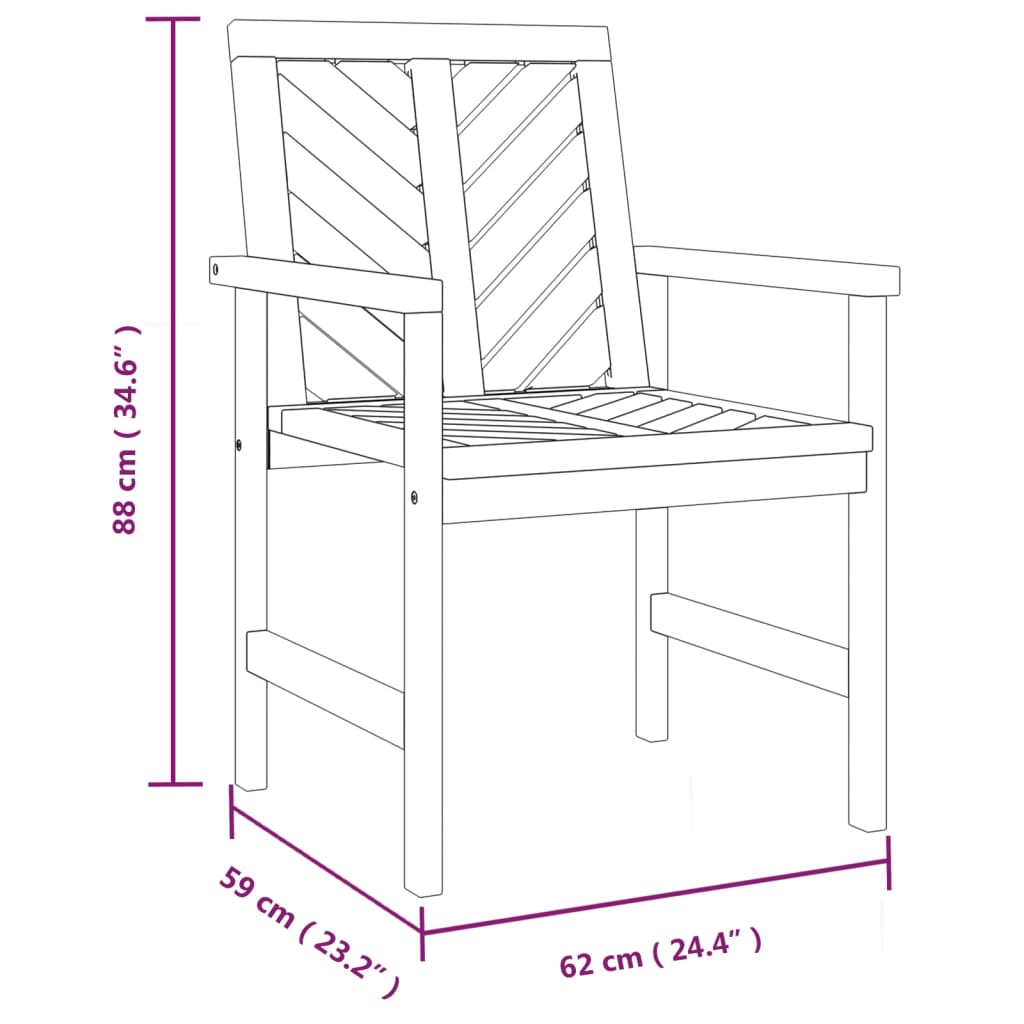Ensemble de salon de jardin 3 pcs bois d'acacia solide Salons de jardin vidaXL