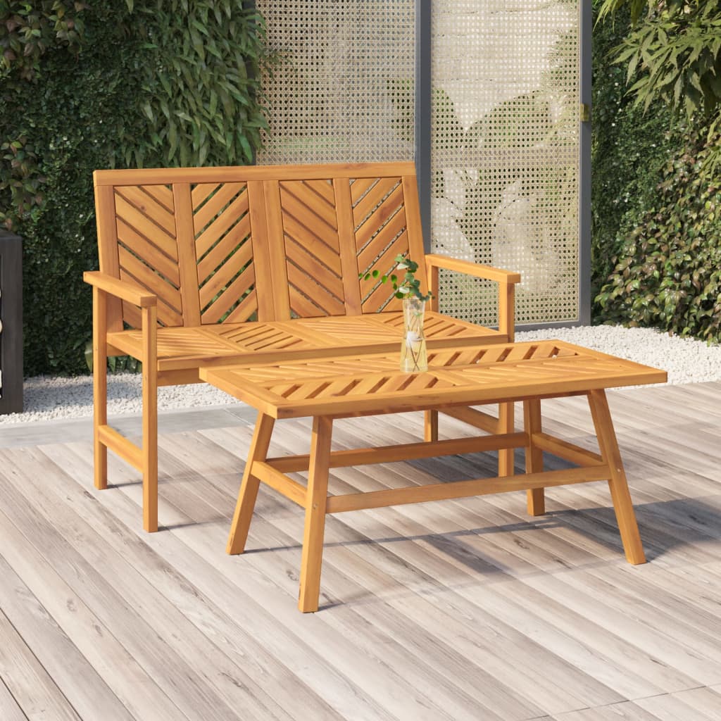 Ensemble de salon de jardin 2 pcs bois d'acacia solide - XIOS