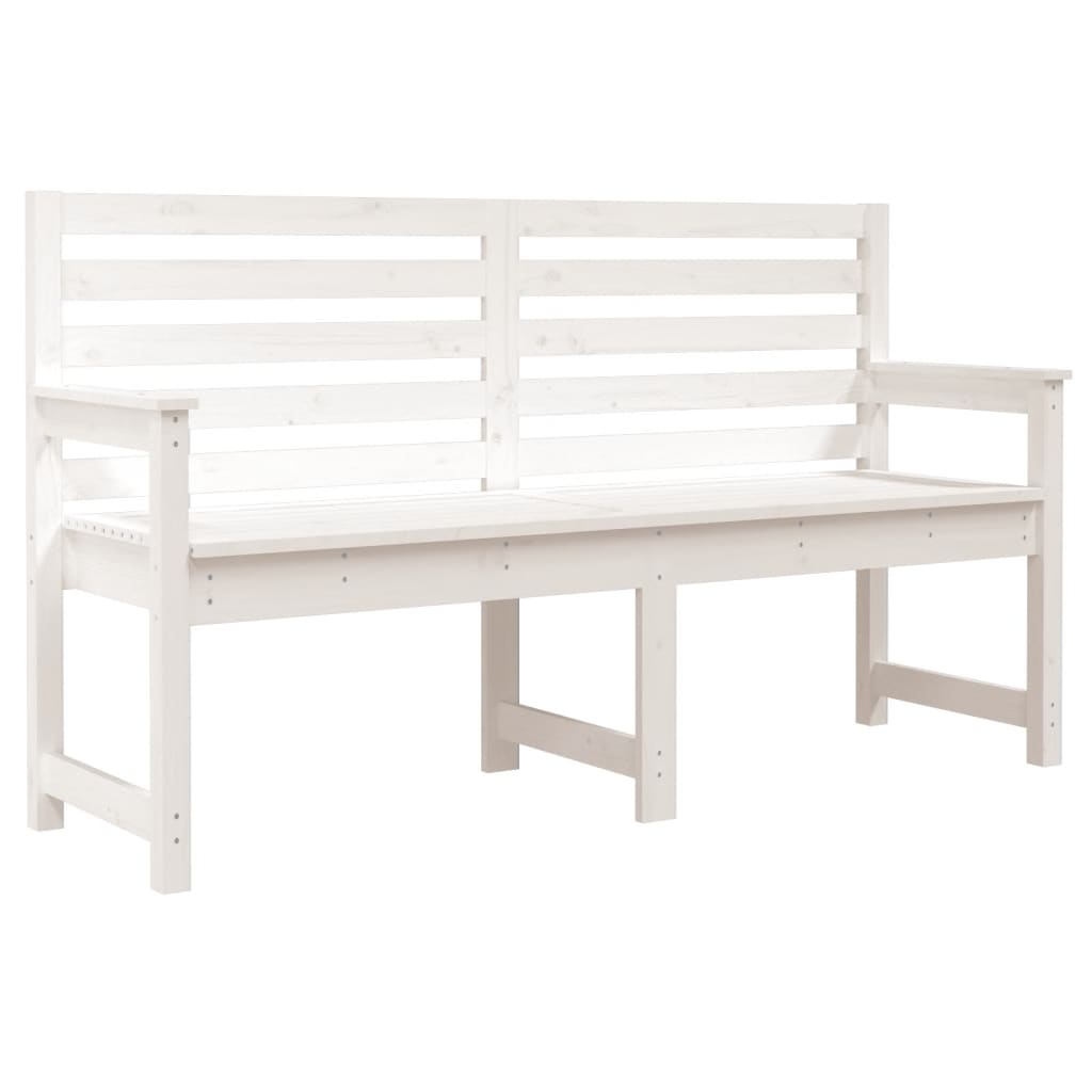 Banc de jardin blanc 159,5x48x91,5 cm bois massif de pin Bancs de jardin vidaXL