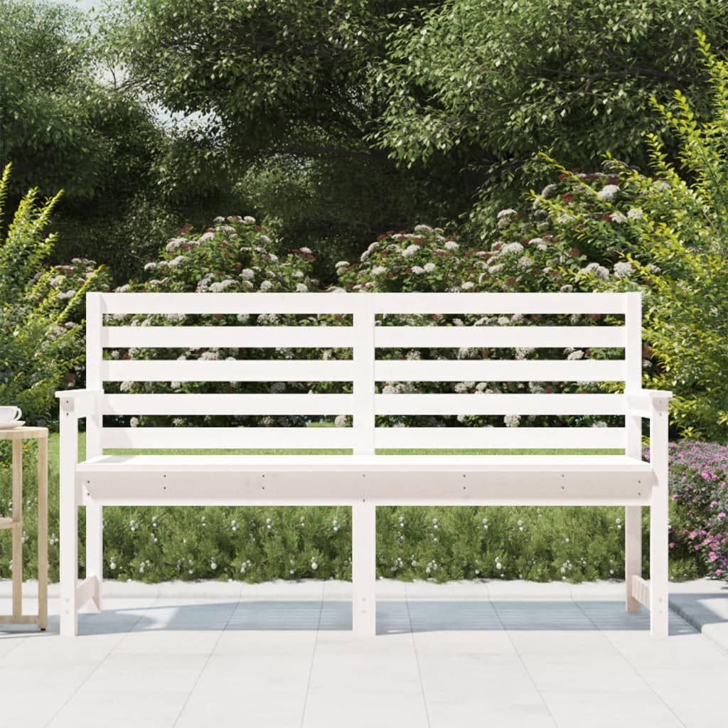 Banc de jardin blanc 159,5x48x91,5 cm bois massif de pin Bancs de jardin vidaXL