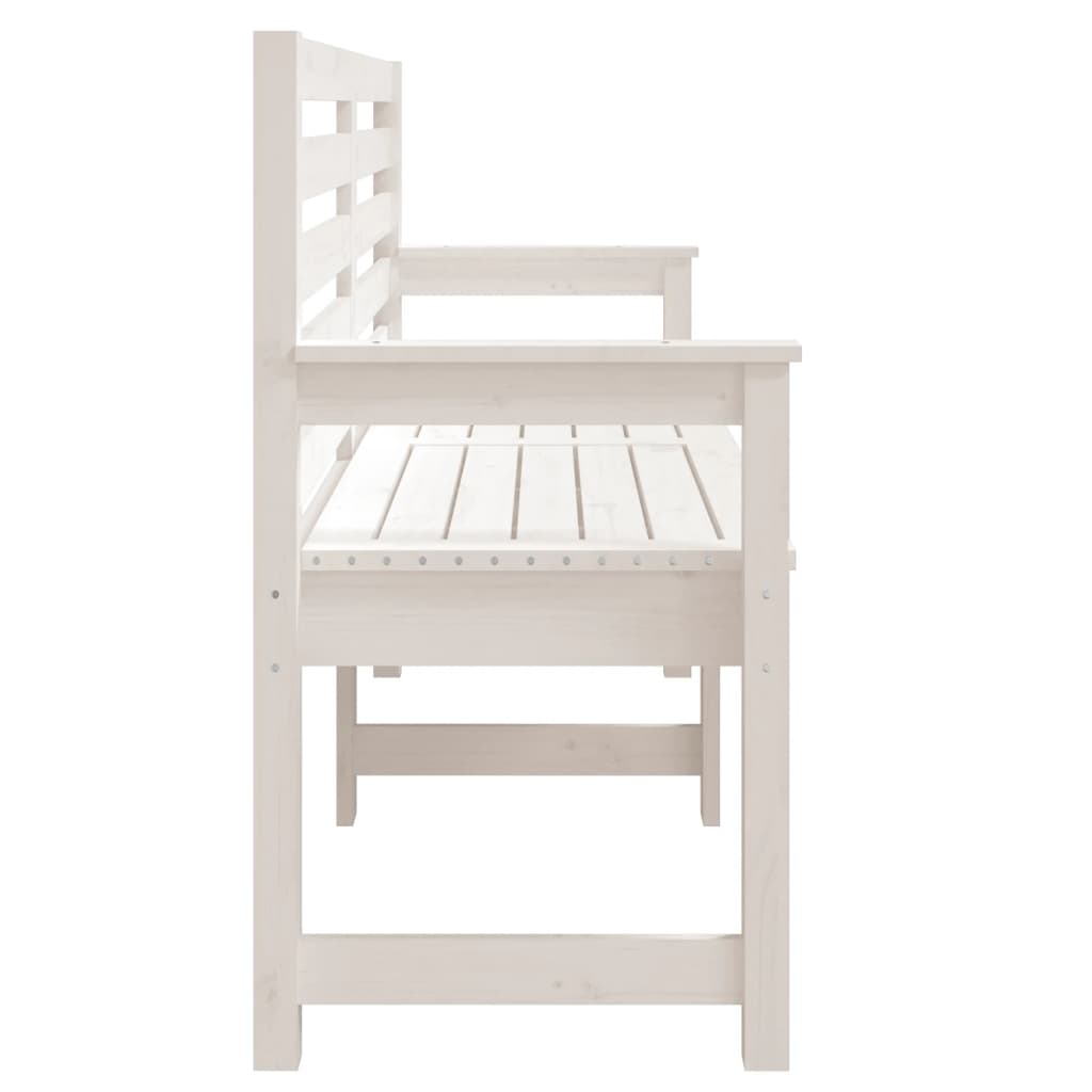 Banc de jardin blanc 159,5x48x91,5 cm bois massif de pin Bancs de jardin vidaXL
