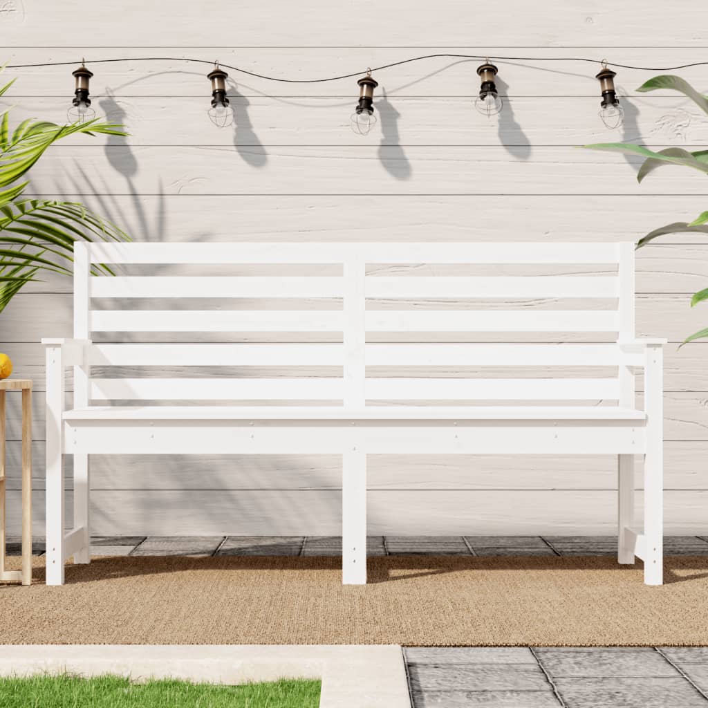Banc de jardin blanc 159,5x48x91,5 cm bois massif de pin Bancs de jardin vidaXL