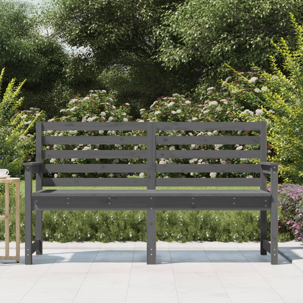 Banc de jardin gris 159,5x48x91,5 cm bois massif de pin Bancs de jardin vidaXL
