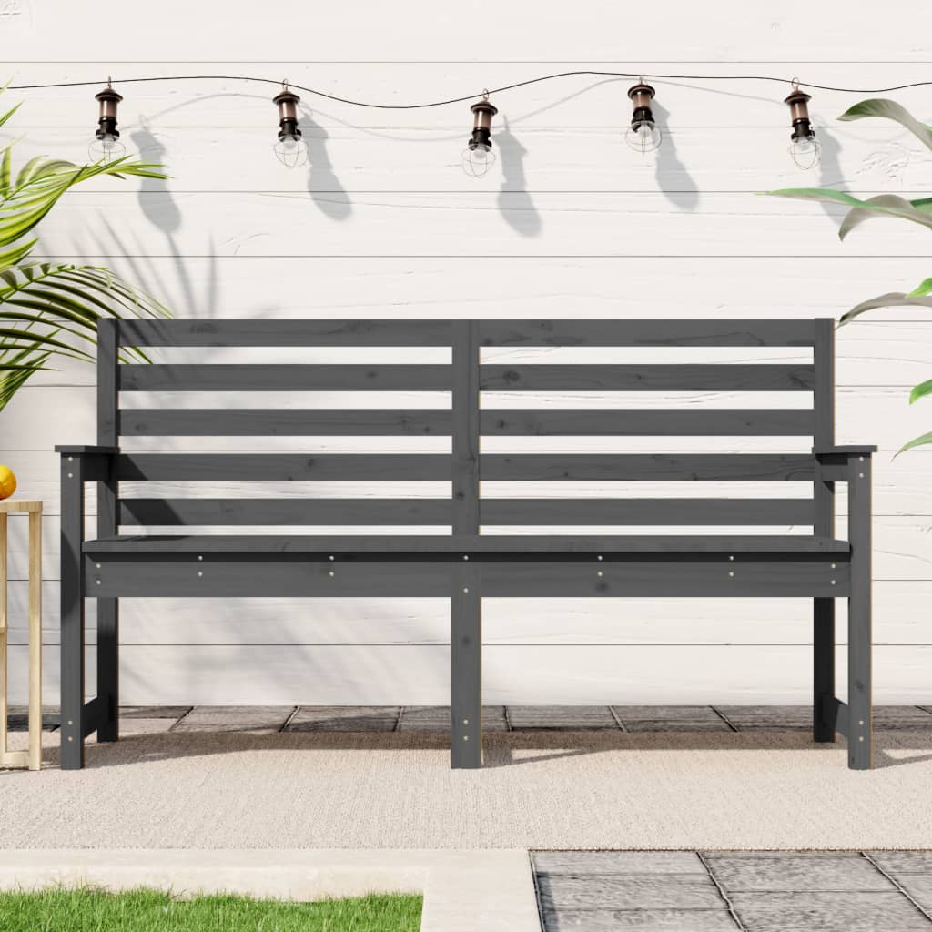 Banc de jardin gris 159,5x48x91,5 cm bois massif de pin Bancs de jardin vidaXL