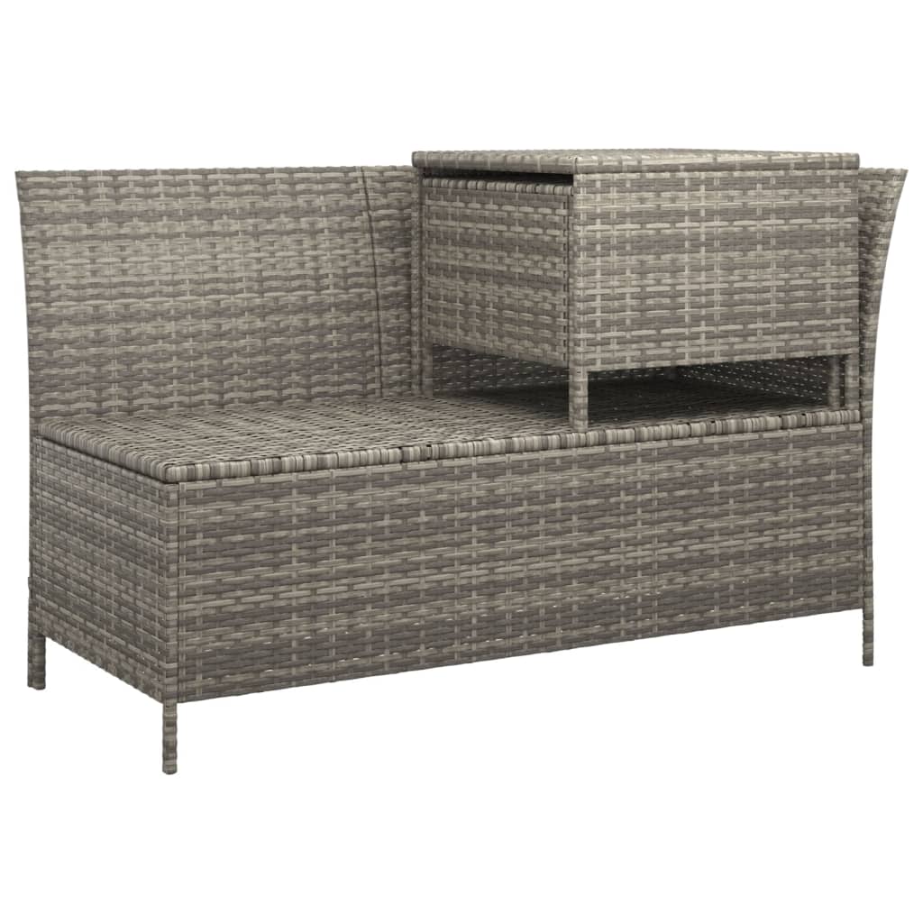Salon de jardin 3 pcs avec coussins Gris Résine tressée