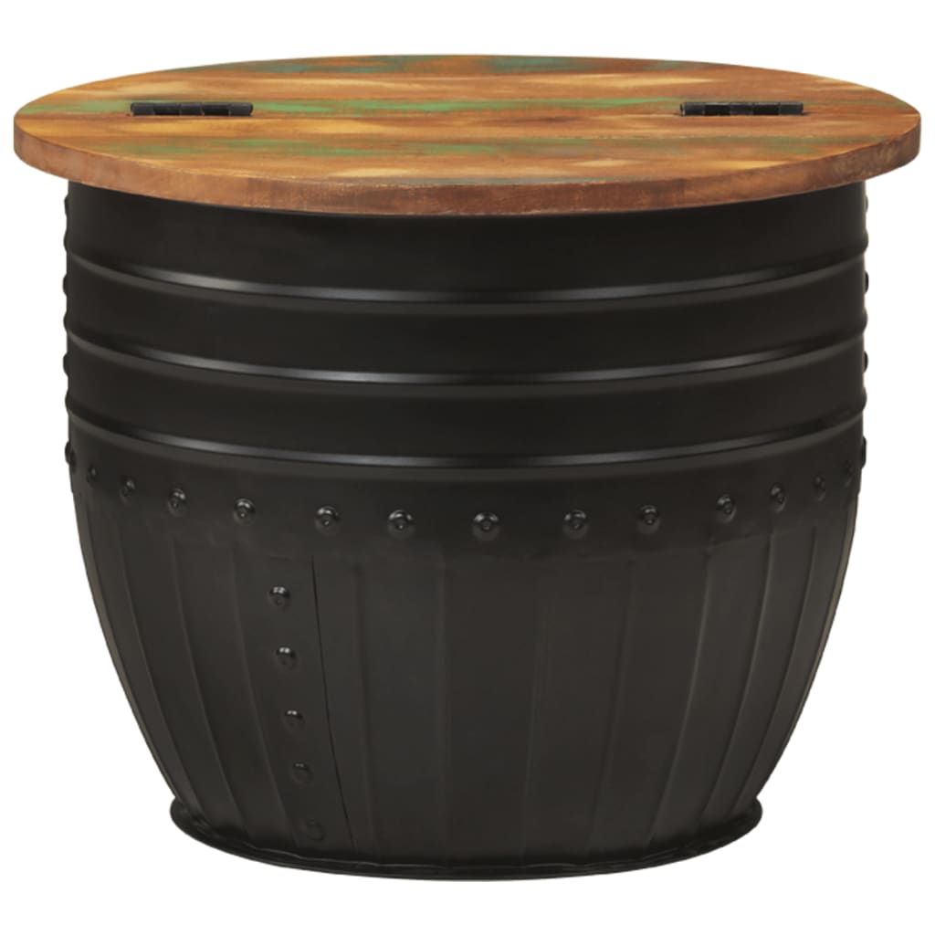 Table basse noir 50x39,5 cm bois de récupération massif - XIOS