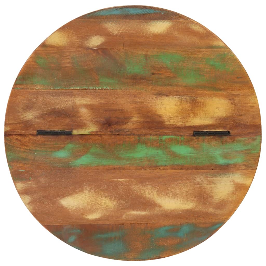 Table basse noir 50x39,5 cm bois de récupération massif - XIOS