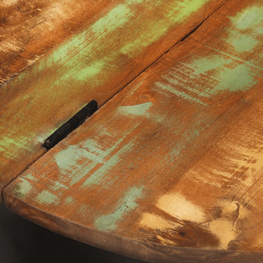 Table basse noir 50x27 cm bois de récupération massif - XIOS