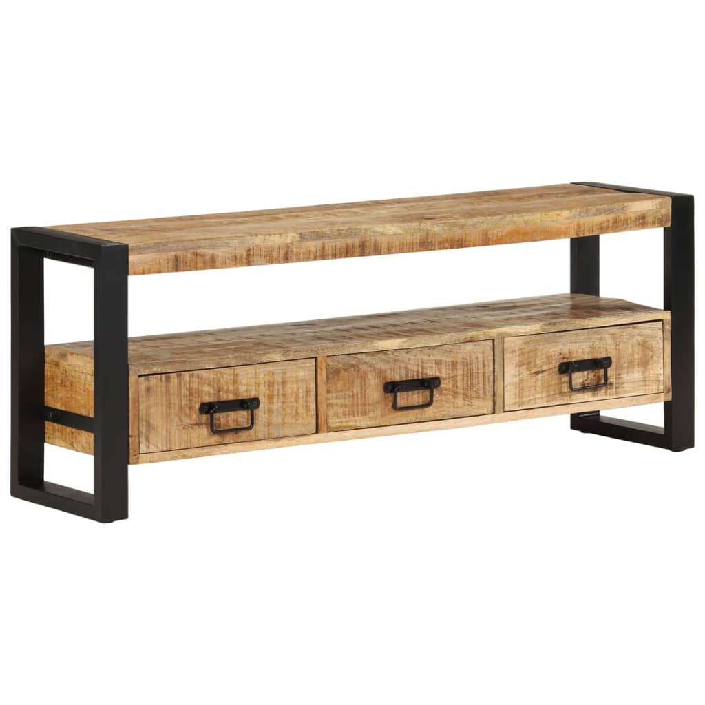 Meuble TV 120x30x45 cm Bois massif de manguier - XIOS