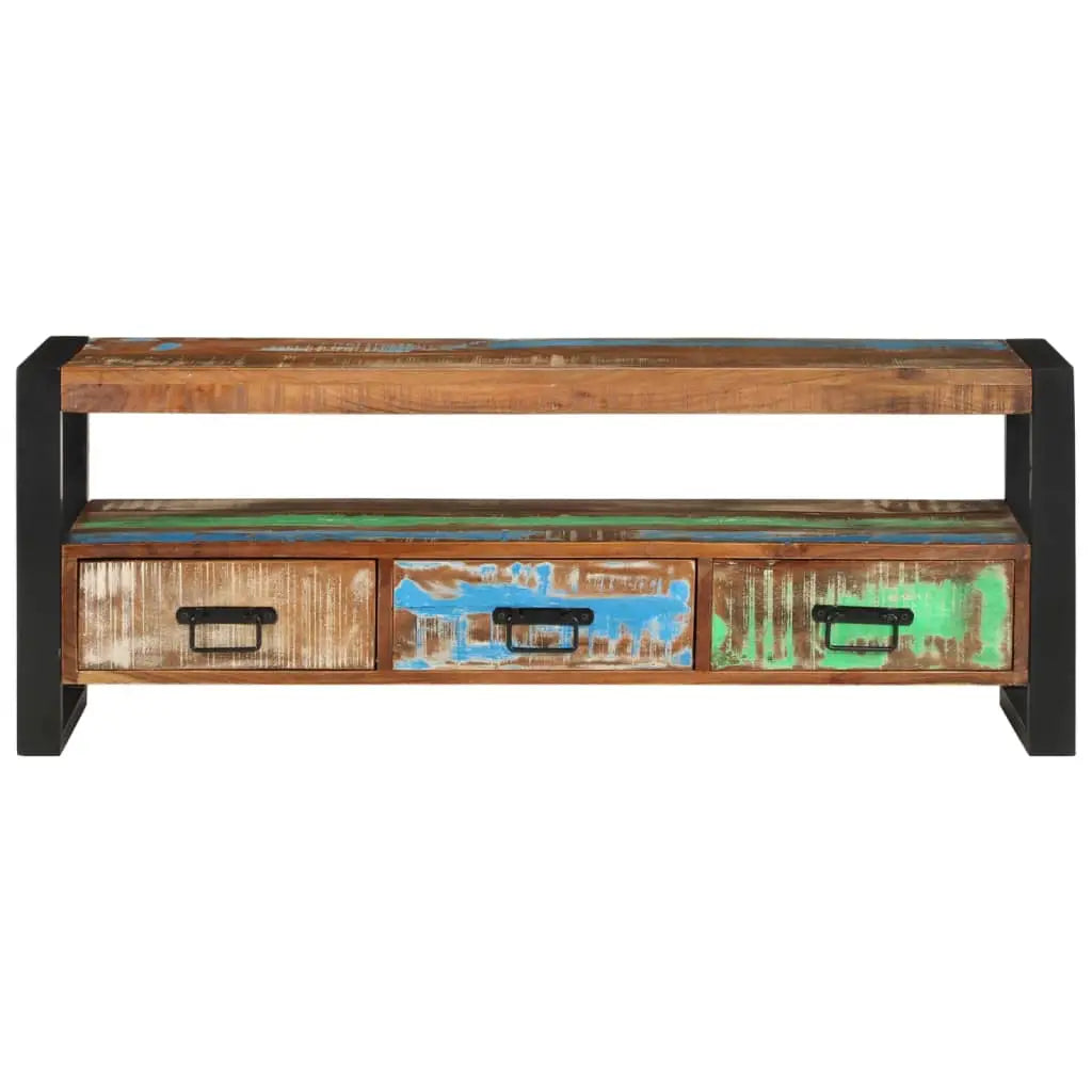 Meuble TV 120x30x45 cm Bois massif de récupération - XIOS
