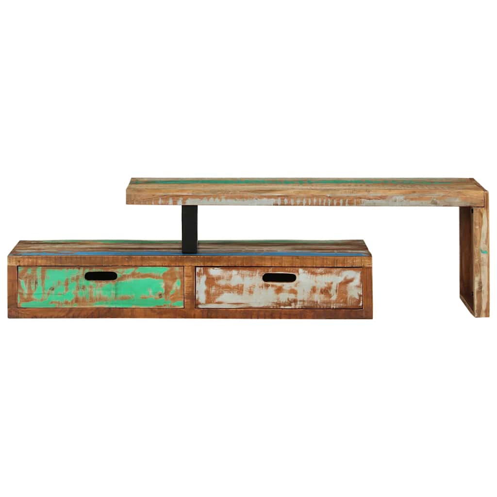 Meuble TV (118-200) x 30 x 40 cm en bois massif recyclé - XIOS