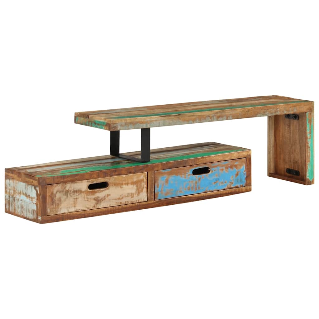 Meuble TV (118-200) x 30 x 40 cm en bois massif recyclé - XIOS