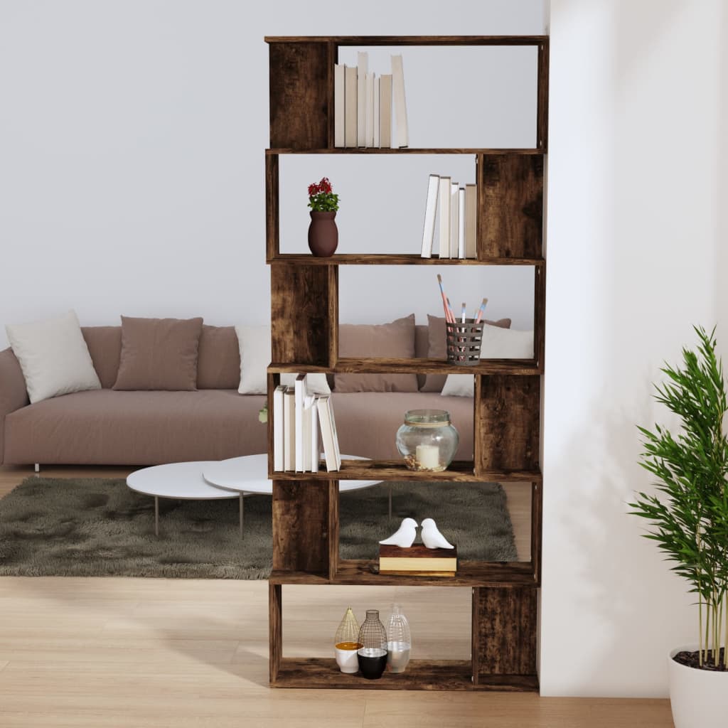 Bibliothèque/Cloison Chêne fumé 80x24x192 cm Bois d'ingénierie - XIOS