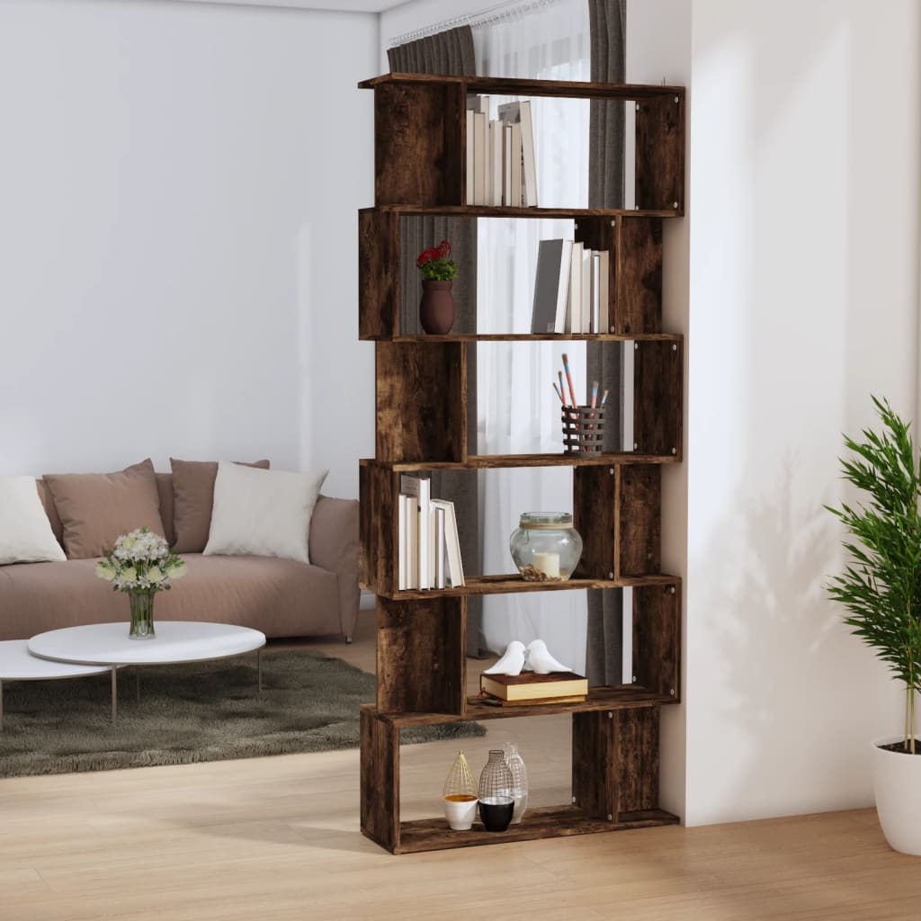 Bibliothèque/Cloison Chêne fumé 80x24x192 cm Bois d'ingénierie - XIOS