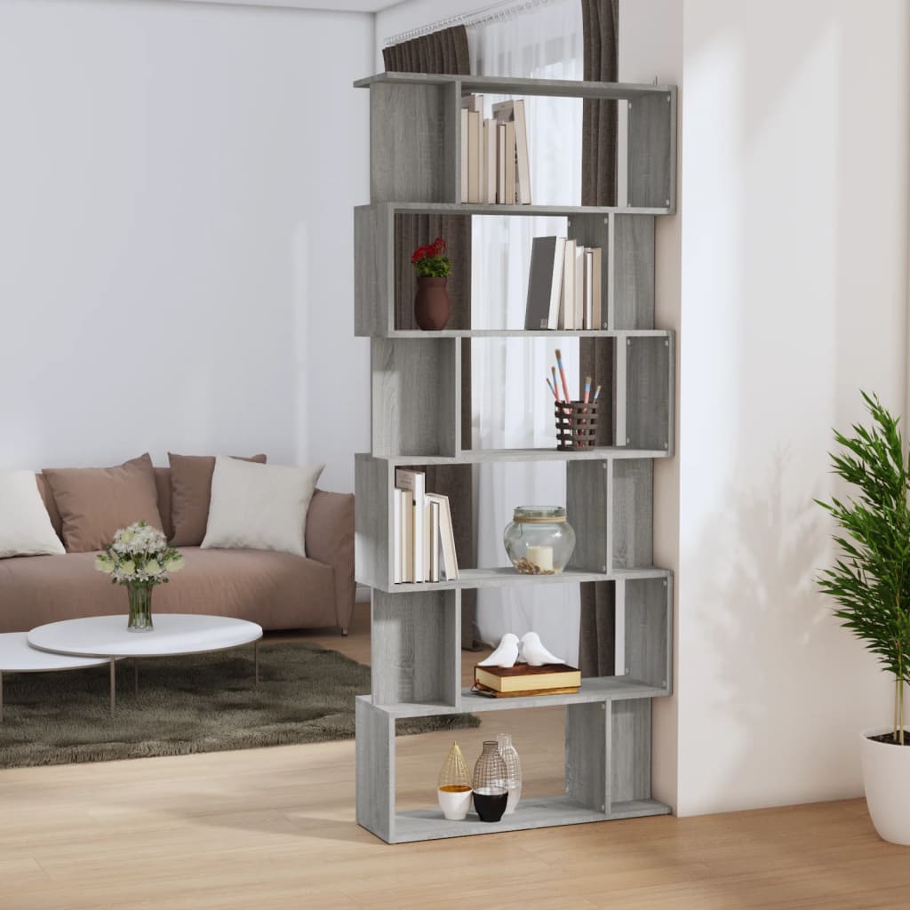 Bibliothèque/Cloison Sonoma gris 80x24x192 cm Bois d'ingénierie - XIOS